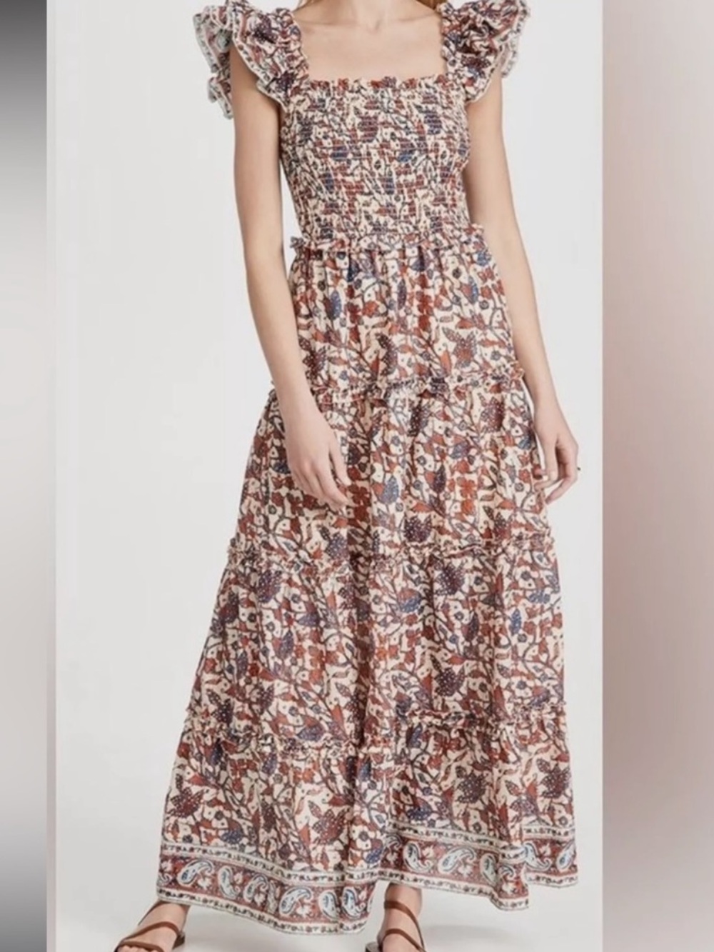 Love the Label Maxi Dress in Rust and Navy